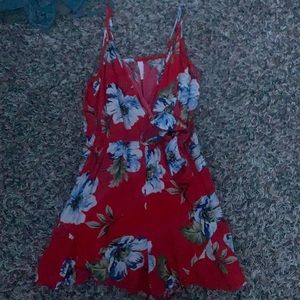 red/flowers romper.